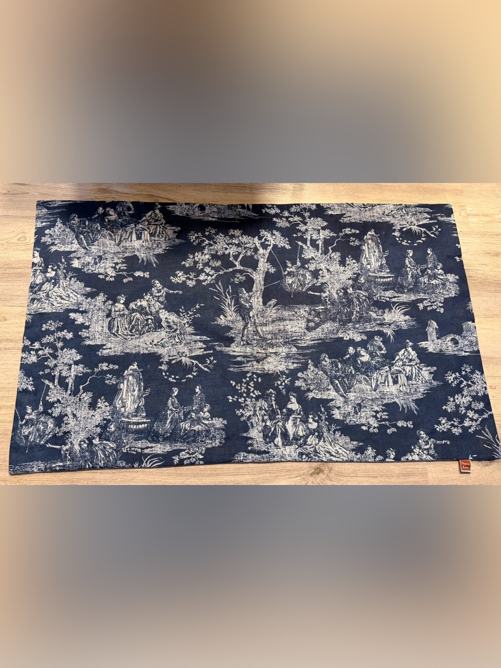Sherry Kline Blue/White Toile Print King Size Pillow Sham Rectangle Flaws